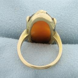 Vintage Cameo Ring In 10k Yellow Gold