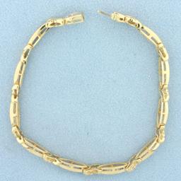 Baguette Diamond Bracelet In 14k Yellow Gold