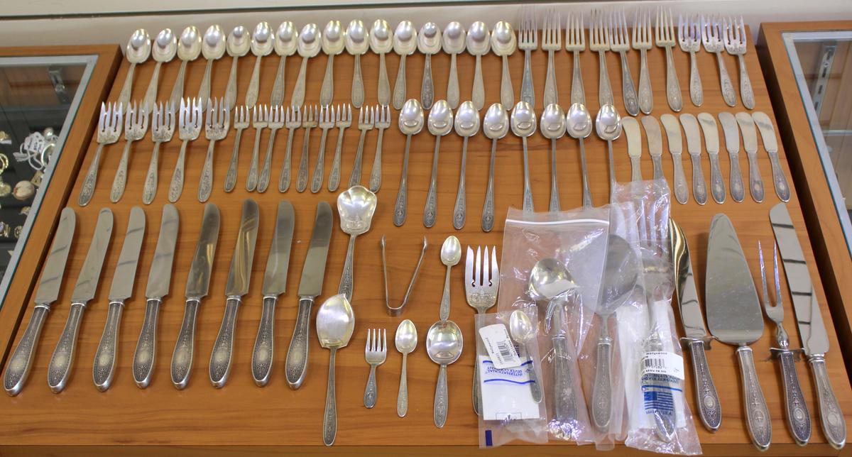 International Wedgewood Sterling Silver Flatware Set Of 80