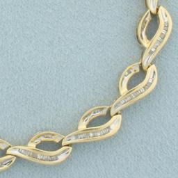 Baguette Diamond Tennis Bracelet In 14k Yellow Gold