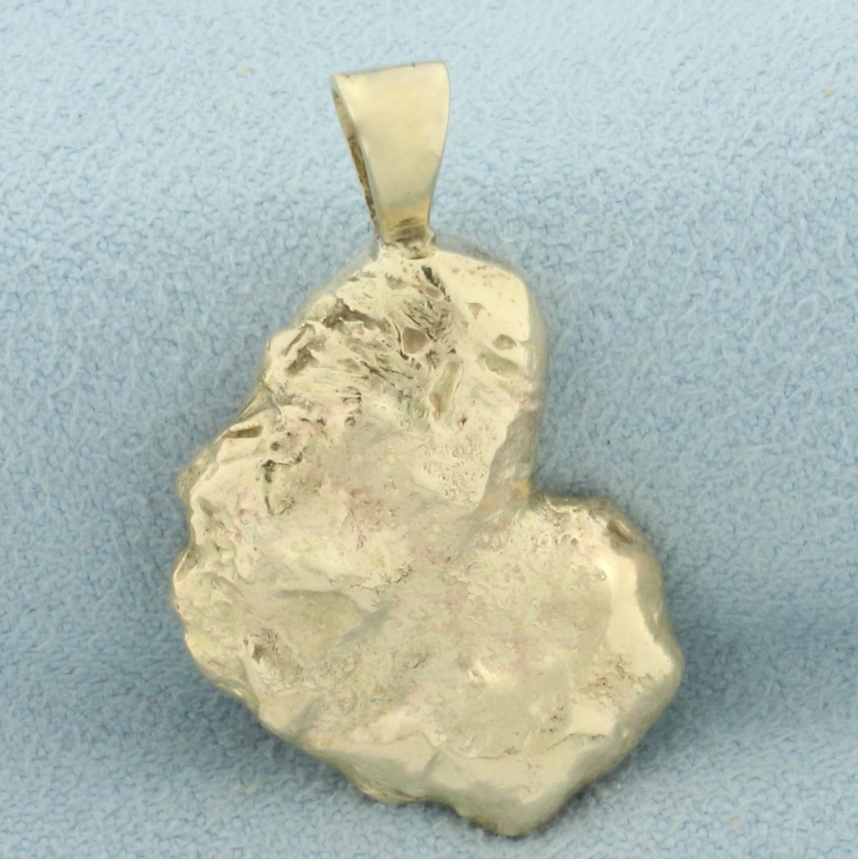 Diamond Nugget Pendant In 14k Yellow Gold