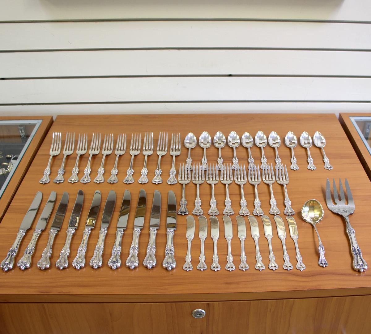 Towle Old Colonial Sterling Silver Flatware Set Of 50