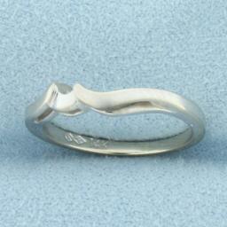 Wave Design Shadow Band Ring In 14k White Gold