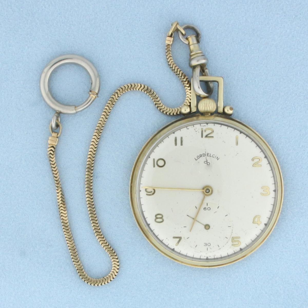 Antique Gold Filled Lord Elgin 21 Jewel Pocket Watch
