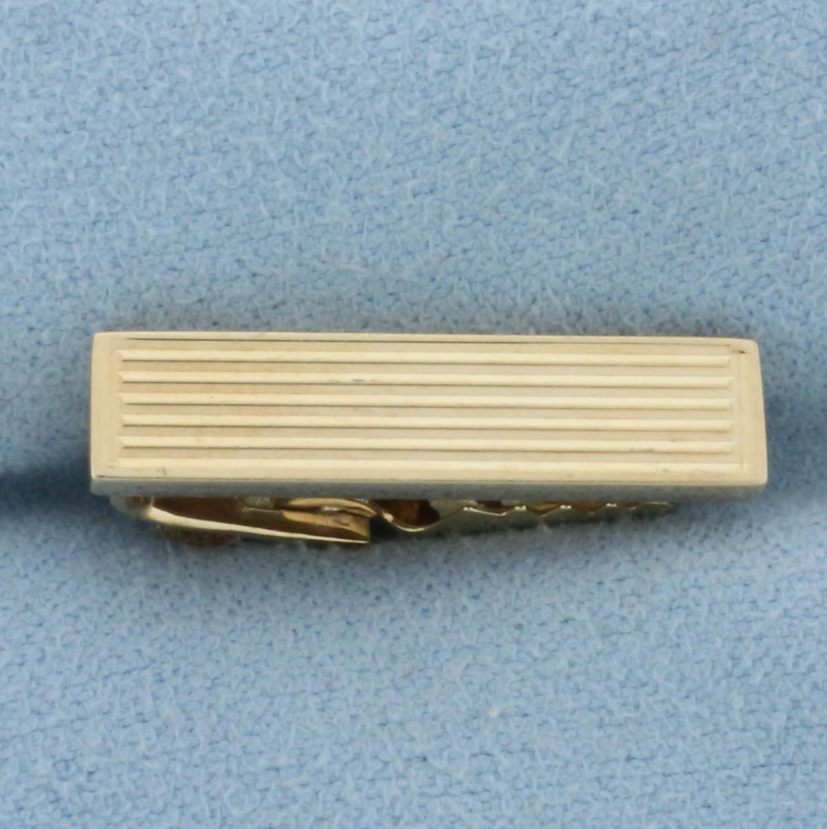 Vintage Tie Clip In 10k Yellow Gold