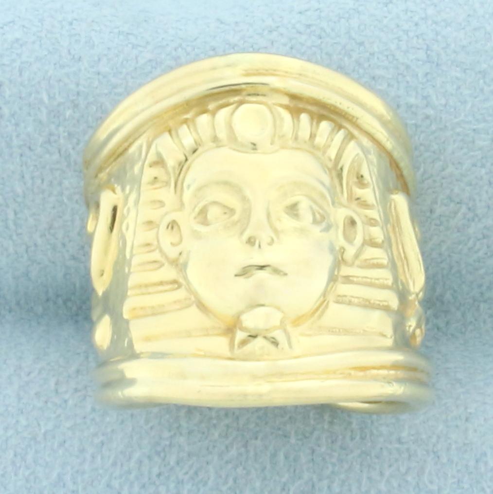 Egyptian Pharaoh Ring In 14k Yellow Gold