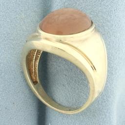 Mens Morganite Doublet Statement Ring In 10k Yellow Gold