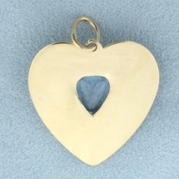 Heart Blue Topaz Pendant In 14k Yellow Gold