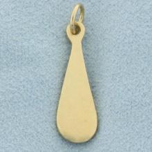 Teardrop Charm Or Pendant In 14k Yellow Gold