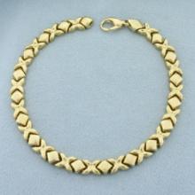 Italian Xs And Os Kiss Bracelet In 14k Yellow Gold