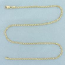 16.5 Inch Diamond Cut Rope Link Chain Necklace In 14k Yellow Gold