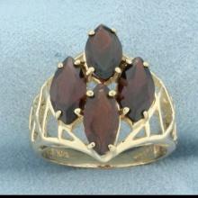 Marquise Garnet Ring In 14k Yellow Gold