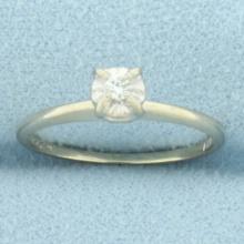 Diamond Solitaire Promise Or Engagement Ring In 14k White Gold