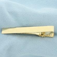 Engravable Tie Bar Clip In 14k Yellow Gold