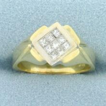 Princess Diamond Ring In 18k Yellow Gold