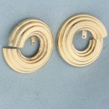 Hoop Stud Earring Enhancers In 14k Yellow Gold