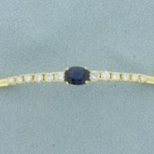 Sapphire And Diamond Bracelet In 18k Yellow Gold