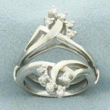 Diamond Spray Ring Jacket Enhancer In 14k White Gold