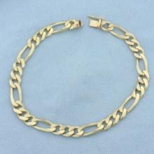 Mens Figaro Link Bracelet In 14k Yellow Gold