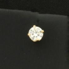 Single Diamond Screw Back Stud Earrings In 14k Yellow Gold