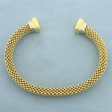 Panther Link Bangle Bracelet In 14k Yellow Gold