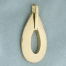 Italian Modern Design Dangle Pendant In 14k Yellow Gold