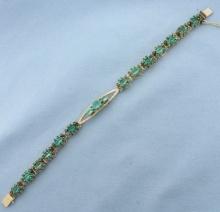 Vintage 7ct Tsavorite Bracelet In 18k Yellow Gold