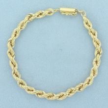 Italian Rope Link Chain Bracelet In 14k Yellow Gold