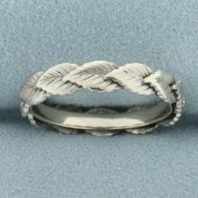 Leaf Nature Design Eternity Band Ring In 14k White Gold