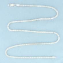 Italian 20 Inch Popcorn Link Chain Necklace In Sterling Silver
