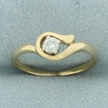 Antique Diamond Engagement Ring In 14k Yellow Gold