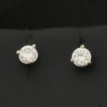 1/3ct Natural Diamond Stud Earrings In Platinum Settings