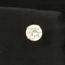 1/2ct Cz Single Stud Earring In 14k Yellow Gold