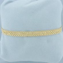 Italian Diamond Cut Mesh Bracelet In 14k Yellow Gold