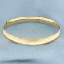 High Polish Hinged Classic Bangle Bracelet In 14k Yellow Gold