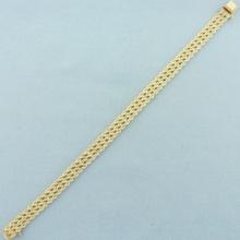 Diamond Cut Triple Strand Rope Link Bracelet In 14k Yellow Gold