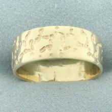 Mens Nugget Wedding Band Ring In 14k Yellow Gold