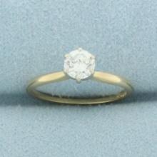 1/2ct Solitaire Diamond Engagement Ring In 14k Yellow Gold