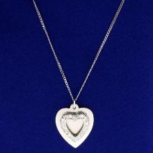 1/3ct Tw Diamond Heart Pendant With Chain In 14k White Gold