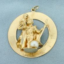 Saint Christopher Pendant In 14k Yellow Gold