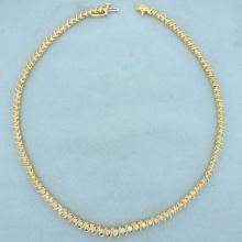 3ct Tw Graduated Diamond Necklace In 14k Yellow Gold