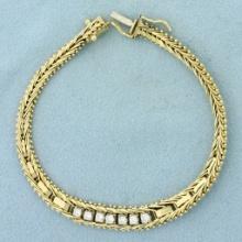 Designer Diamond Bracelet In 14k Yellow Gold