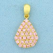 1.5ct Tw Morganite Teardrop Pendant In 18k Yellow Gold