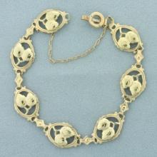 Leaf Design Nature Bracelet In 14k Yellow Gold