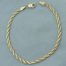 Flat Rope Link Bracelet In 14k Yellow Gold