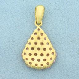 1.5ct Tw Morganite Teardrop Pendant In 18k Yellow Gold