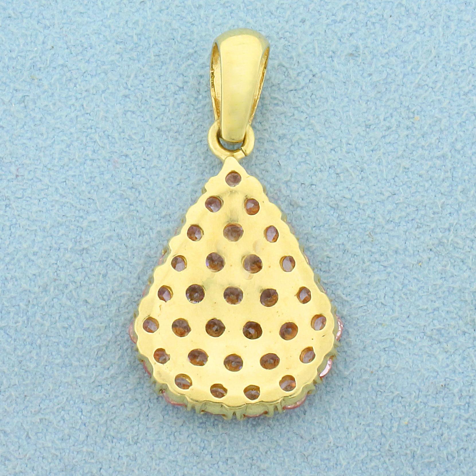 1.5ct Tw Morganite Teardrop Pendant In 18k Yellow Gold