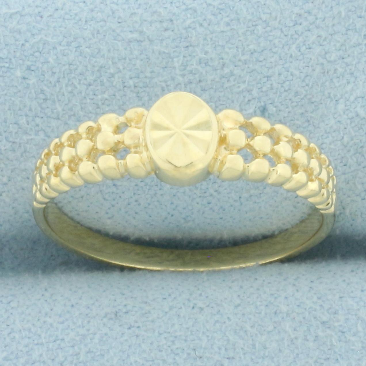 Beverly Hills Gold Diamond Cut Star Center Ring In 14k Yellow Gold