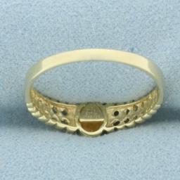 Beverly Hills Gold Diamond Cut Star Center Ring In 14k Yellow Gold