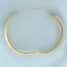 Engraved Hinged Wide Bangle Bracelet In 14k Yellow Gold